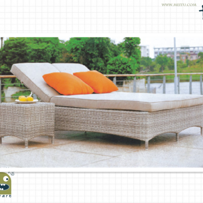 Aluminum Rattan Double chaise Lounge YPS066