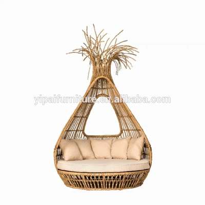 Outdoor rattan art lying bed birdcage hanging basket sofa rattan furniture creative villa hotel rattan lounge outdoor