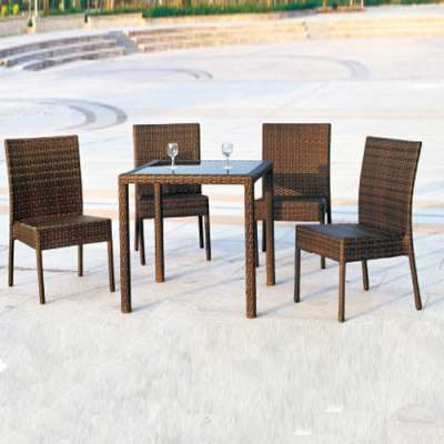 kitchen rattan aluminum table and chair dining setsYT42/YC039A