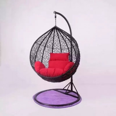 Living room egg basket chair with iron frame wicker YPS083