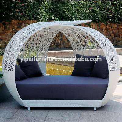 Hotel round bed ,Iron frame rattan sofa bed YPS055