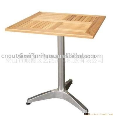 aluminum wooden coffee leisure table cafe square wood ash teak wood tales