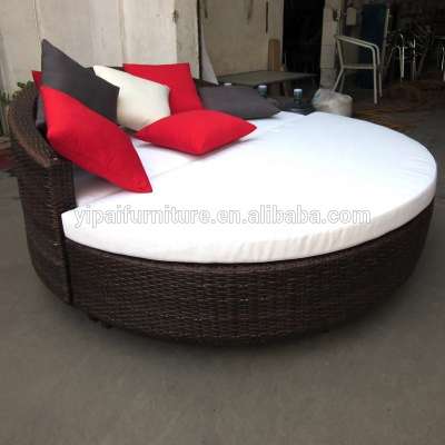 Leisure outdoor big rattan bed Outdoor PE-rattan furniture big round bed leisure sun lounger  YPS058