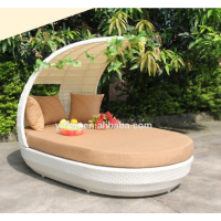 school furniture rattan round outdoor lounge bed with canopy for children