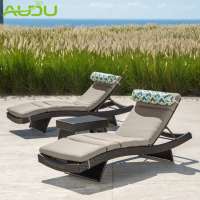 Outdoor rattan aluminum sun bed for pool